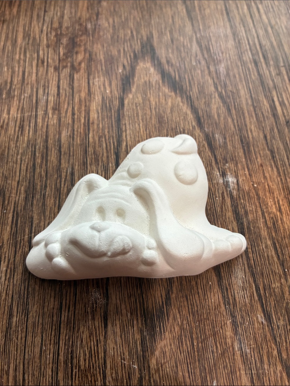 Bisque Pottery Dog Figurine